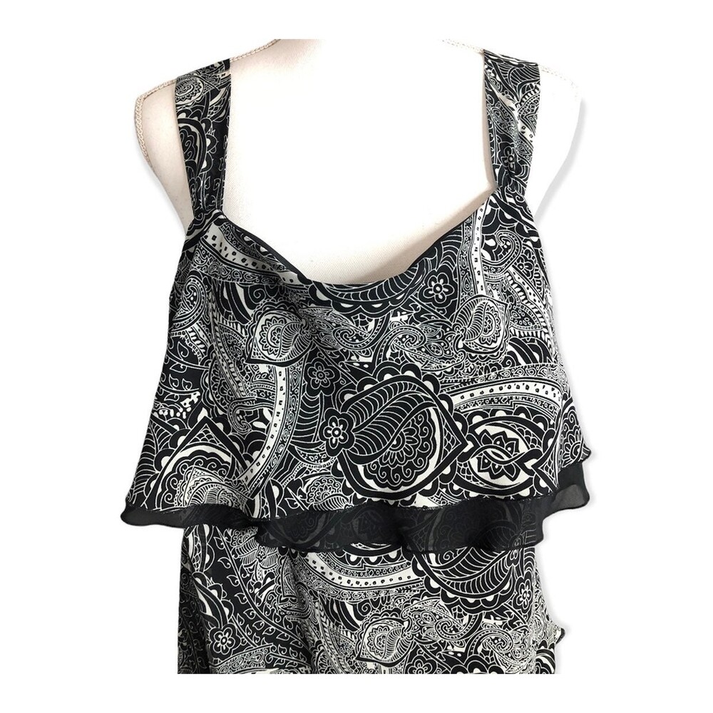 Fashion Bug Assymetrical Layered Flowy Paisley Print Blouse - Picture 2 of 6